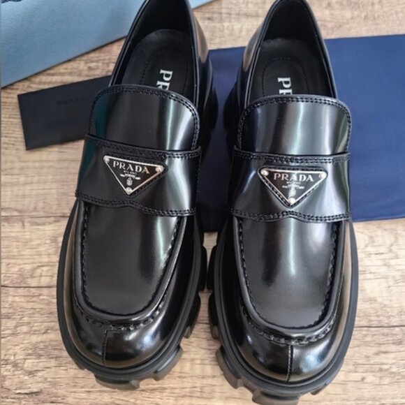 Prada Monolith leather Loafers - Picture 1 of 5